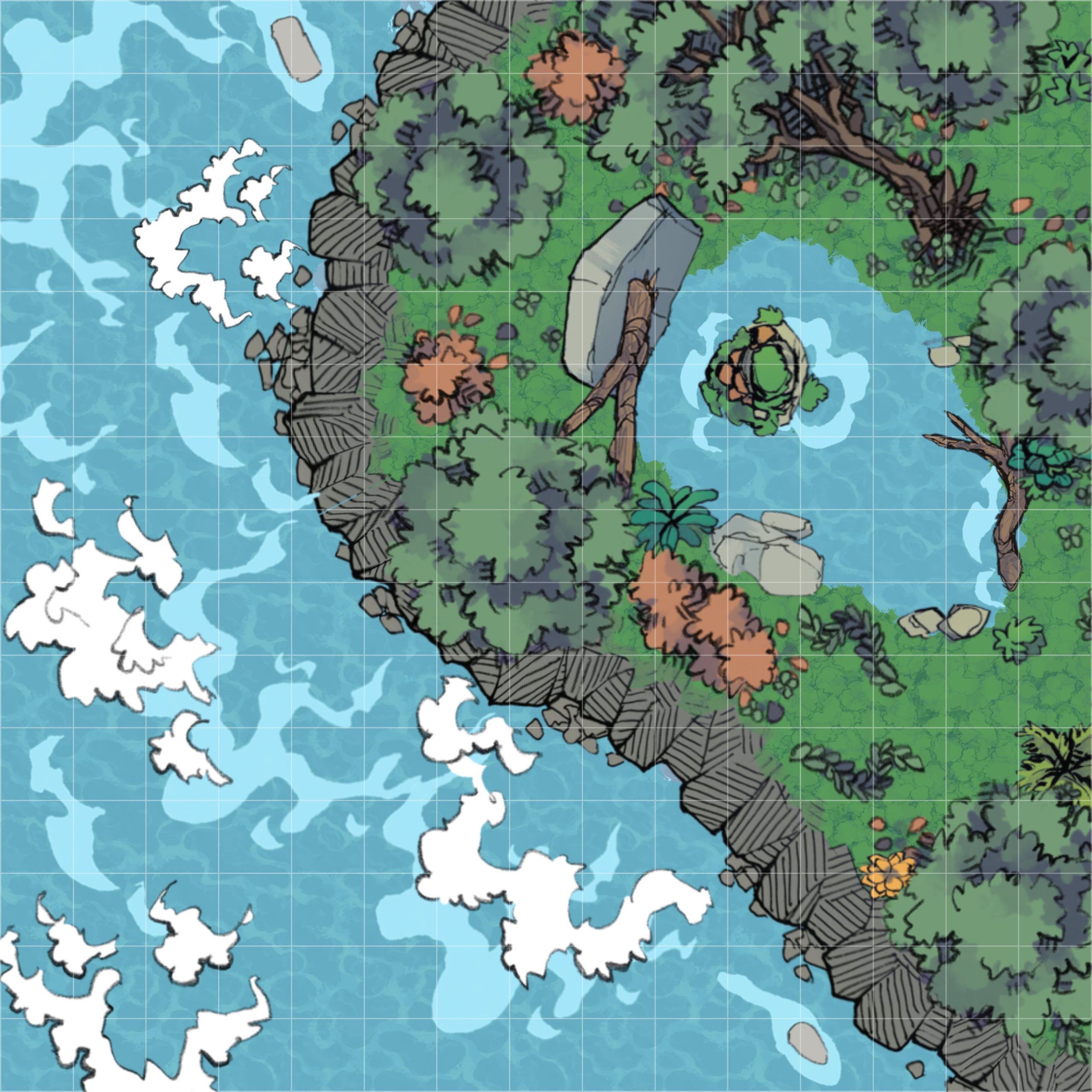 Sample battle map created with 2 Minute Tabletop assets
