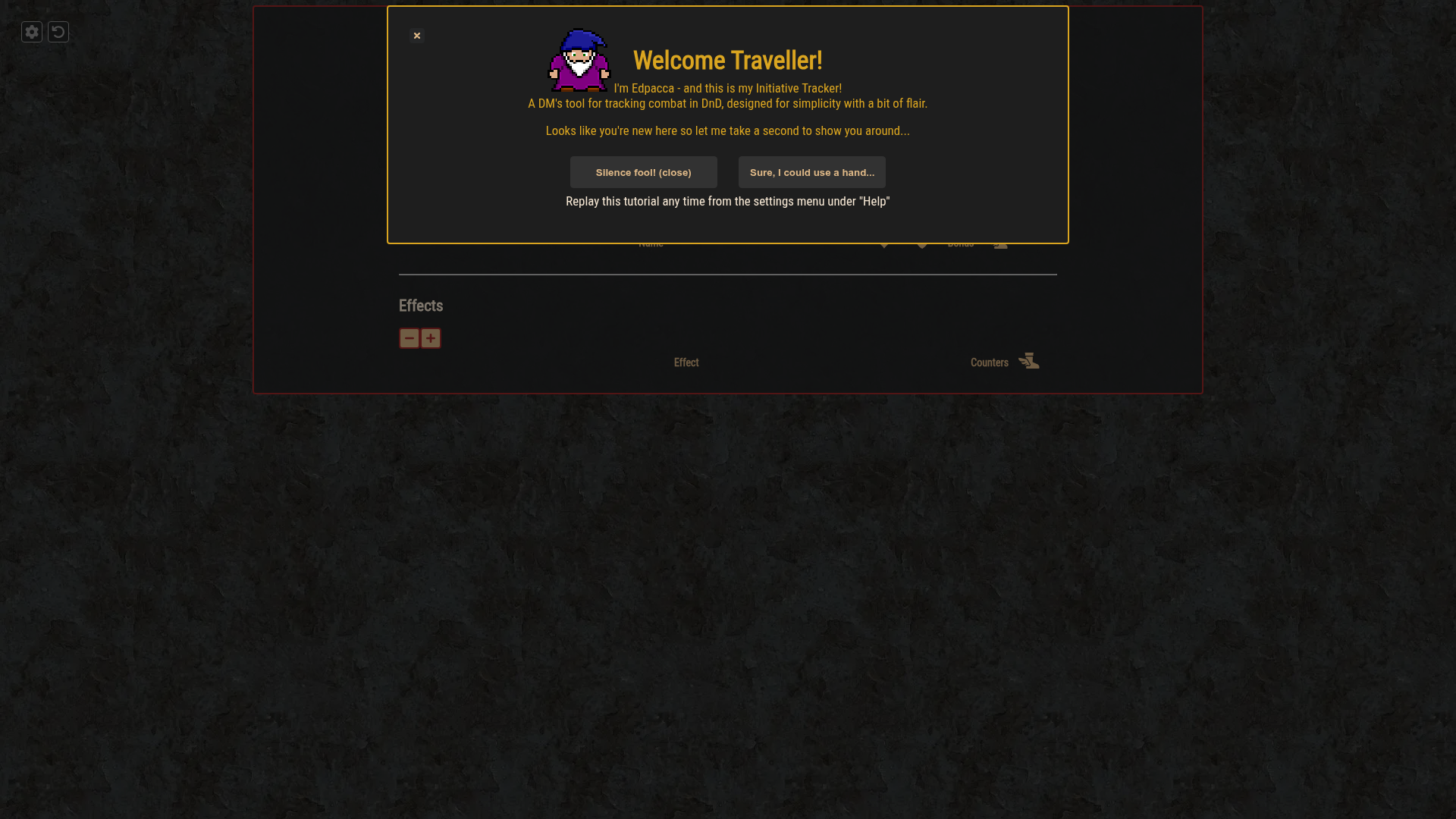 Screenshot of Edpacca’s Initiative Tracker (eDnD)