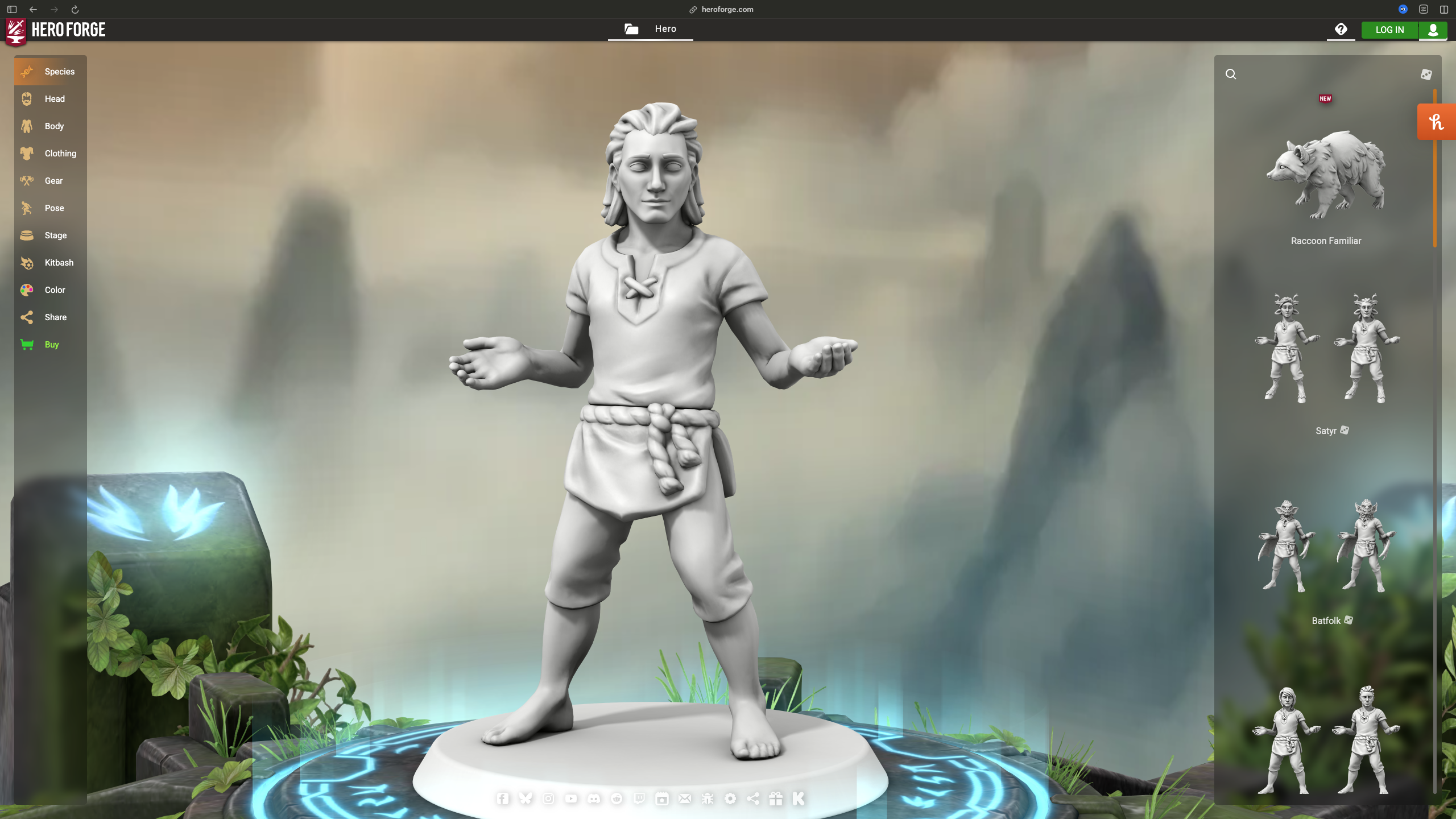 Screenshot of Hero Forge