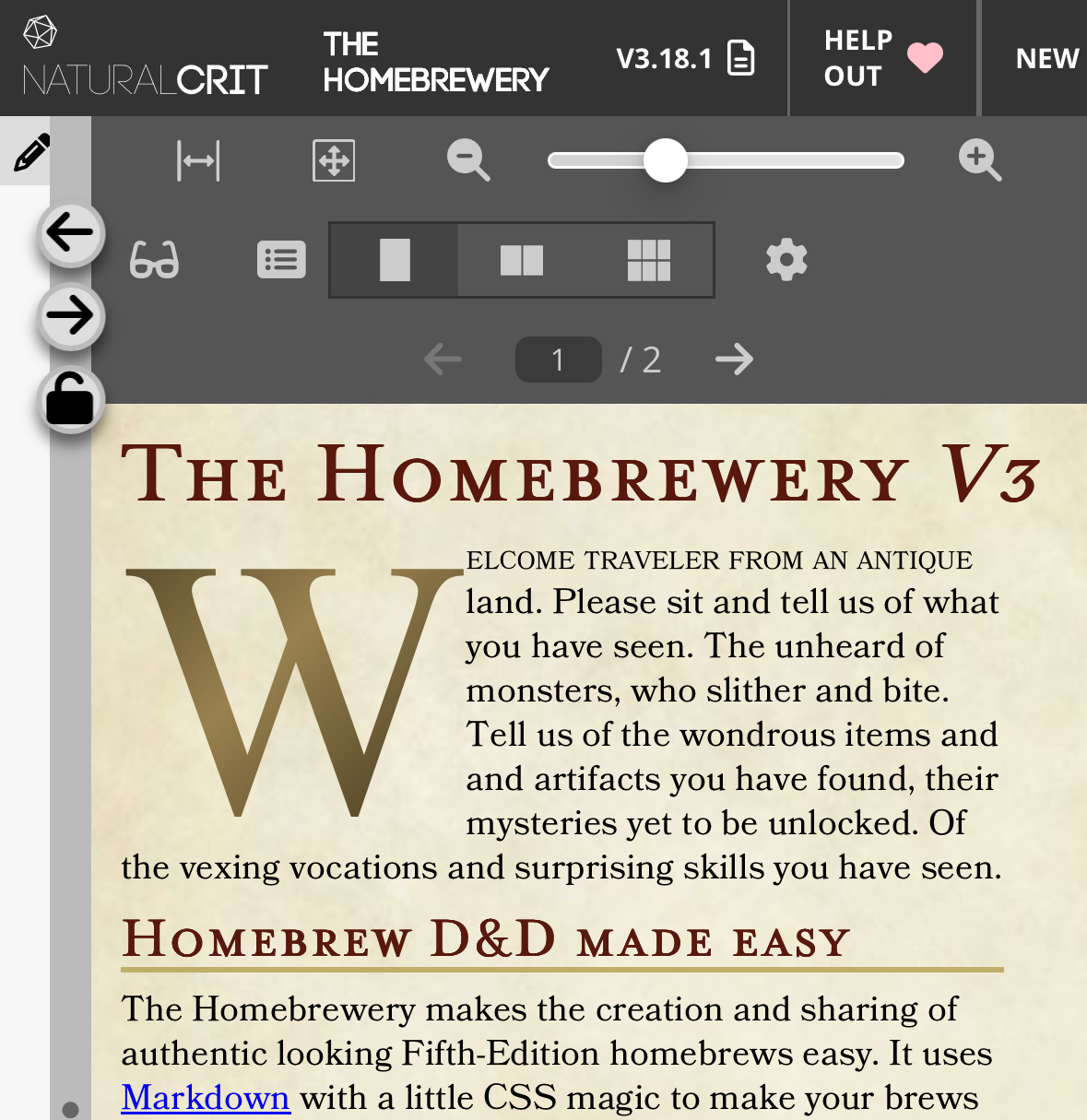 Screenshot of The Homebrewery