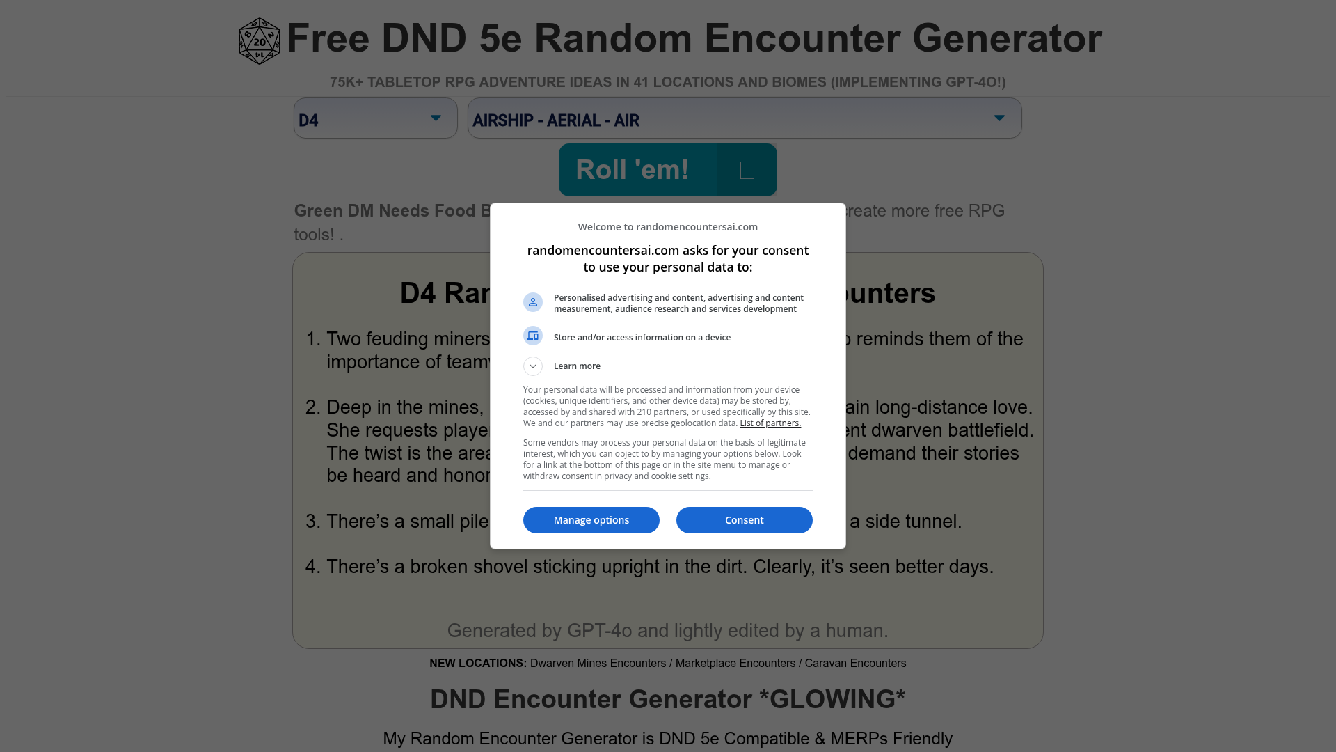 Screenshot of Random Encounters AI